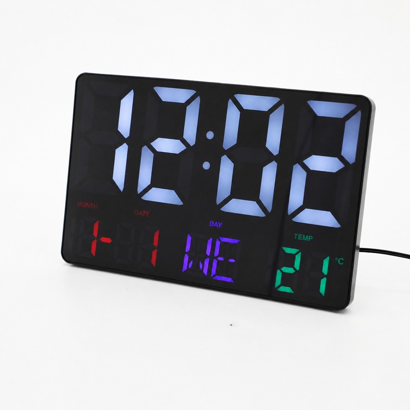 Colorful LED Digital Wall Clock For Desk